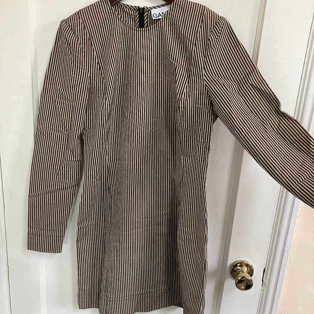 Ganni Stretchable Seersucker Mini Dress
